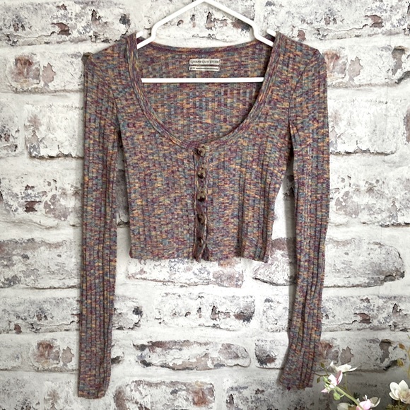 Urban Outfitters Button Up Cropped Top - Picture 1 of 6